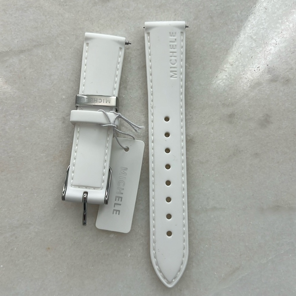 Michele 20mm white silicone watch straps
